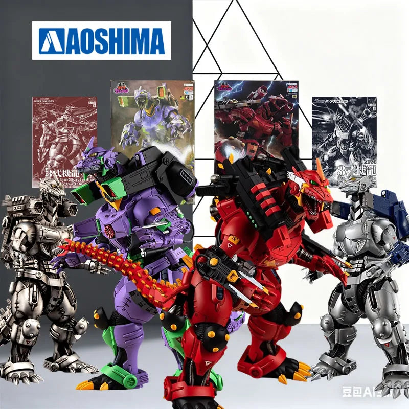 Auf Lager AOSHIMA Original Bausatz Mechagodzilla EVA Farbanpassung Anime Bewegliche Figur Zusammengebautes Modell Spielzeug Modell Geschenk