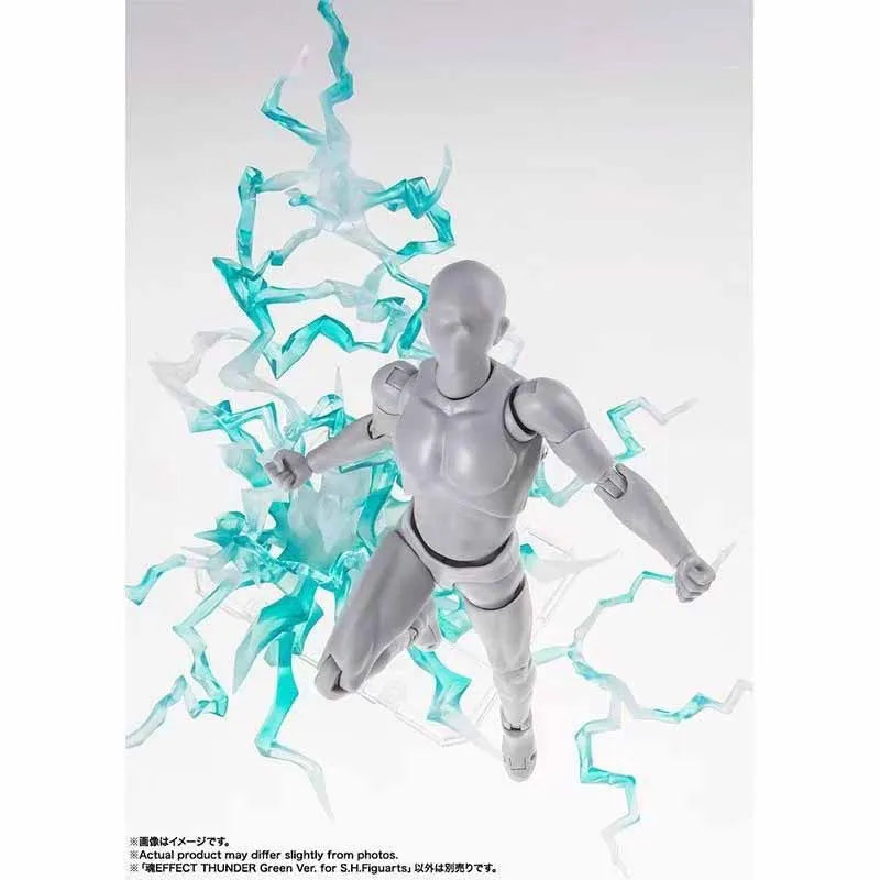 Bandai Original SHF EFFECT THUNDER GREEN  YEIIOW VER attachment Action Figure Toys For Boys /Girls /Kids /Christmas Gift