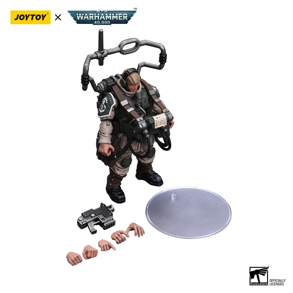 【MT】JOYTOY Warhammer 40K Astra Militarum Cadian Command Squad Veteran with MasterVox  Model Toy Gifts 1/18 Action Figure