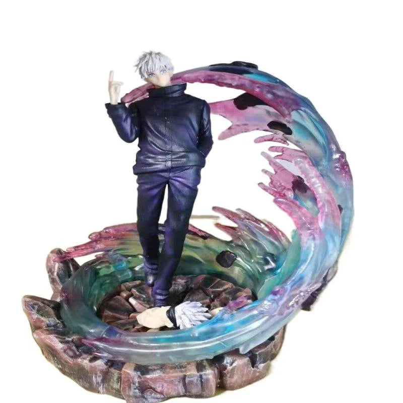 35cm Jujutsu Kaisen Gojo Satoru Figure with LED Light Scene Special Effect Statue Anime Teacher Model Box Collection Toys Gifts