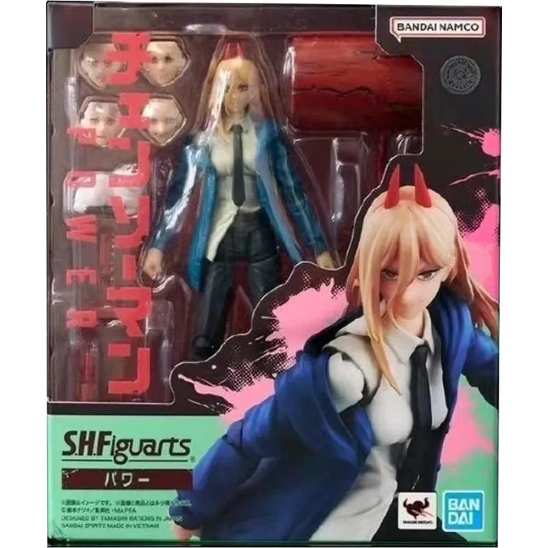 Bandai Chainsaw Man Anime Figure SHF Denji Pochita Power Makima Hayakawa Aki Collectibles High Poseability Toys For Boys Gift