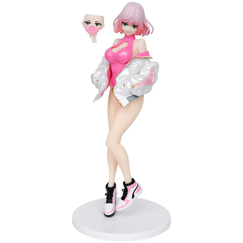 New 22.5cm Masked Girl Luna Illustration Biya Painter Manga Figure PVC Model Peripherals Manga Action Figure Birthday Gifts Toys