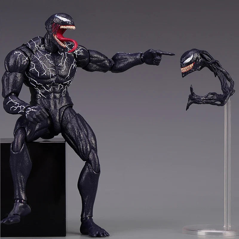 SHF Venom Action Figure Joint Movable Toys Venom 2 Symbiont Change Face Statue Model Doll Collectible For Toy Gift