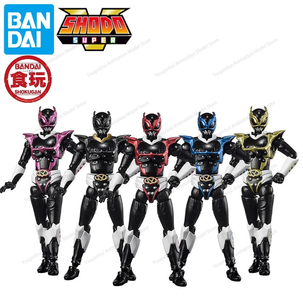 In Stock Original Bandai Shokugan: Shodo Super Denji Sentai Megaranger Collectible Model Toys Candy Toys Action Figures