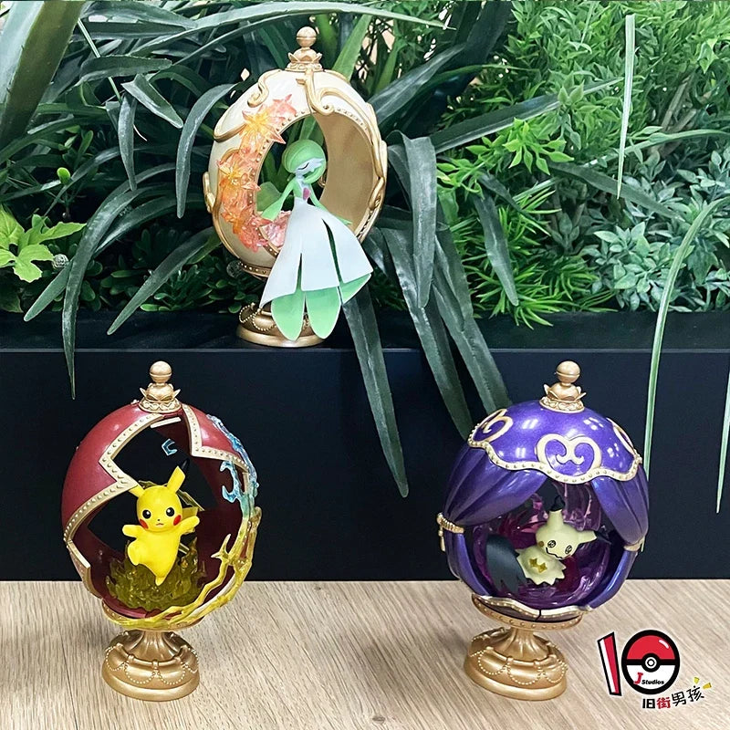 Re-Ment Pokemon Figures Ovaltique Collection Pikachu Gardevoir Dragonite Roserade Mimikyu Mew Pvc Model Gift Toy
