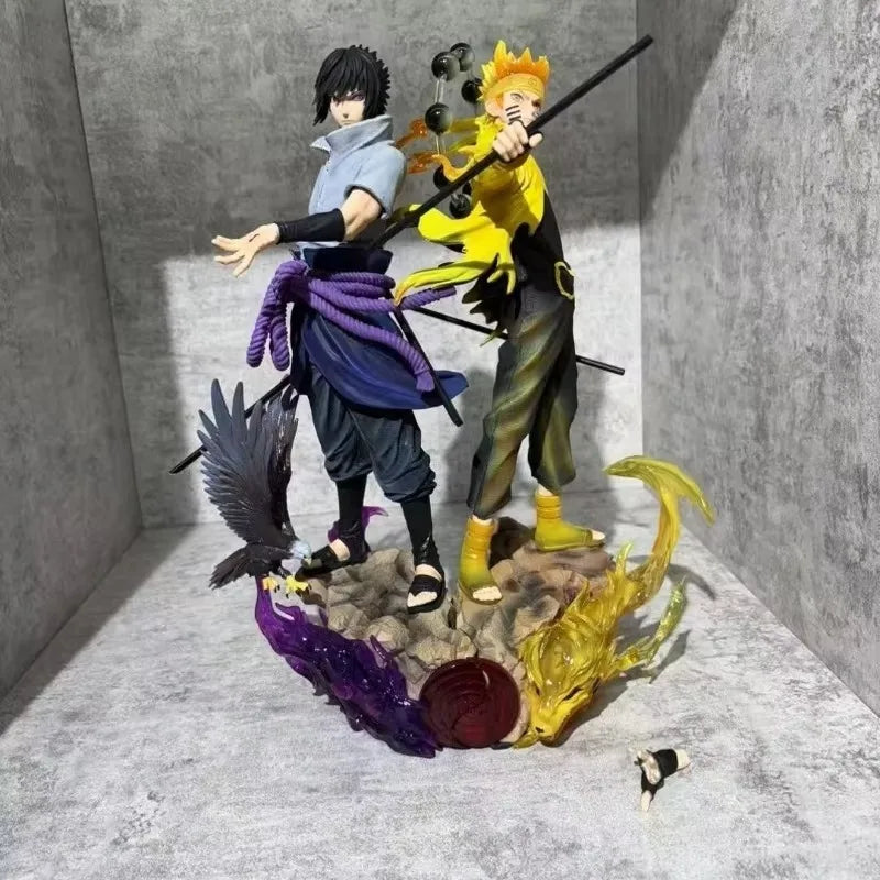30cm Naruto Shippuden Figurine Naruto Uzumaki Uchiha Sasuke Japanese Anime PVC Action Figure Toy Statue Collection Model Doll