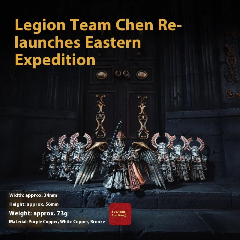 Detachable Metal Paladin Crusader Knight Figurine Chinese Style Desktop Ornament Collectible Action Figure Model Toy Gift
