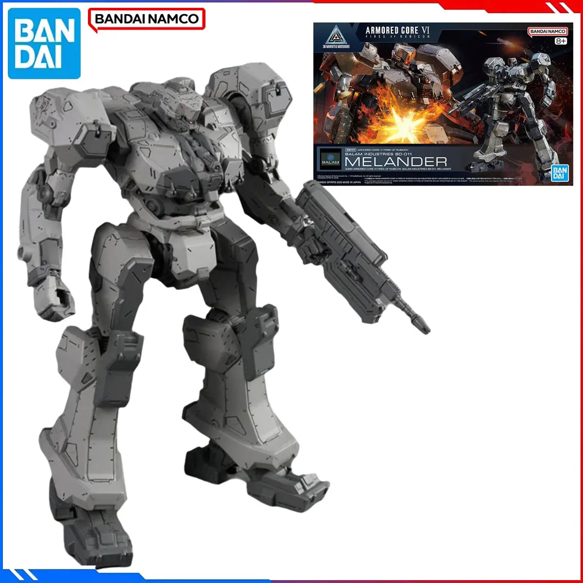 Genuine Bandai Original Armored Core 6 Figure Model Kits 30MM 1/144 Anime Figures Melander Action Model Christmas Toys Gift