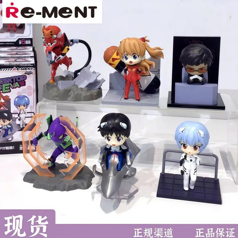 Re-Ment Anime Eva Ayanami Rei Asuka Q-Version Kawaii Pvc Action Figure Model Statue Desk Decor Collectible Toy Gift