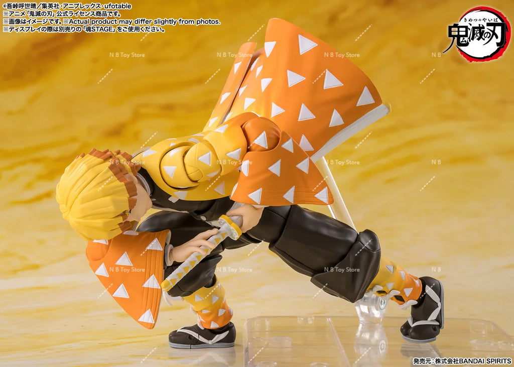 In Stock 100% Original Bandai Demon Slayer S.H.Figuarts SHF Zenitsu Agatsuma Model Action Figure Toys Gift