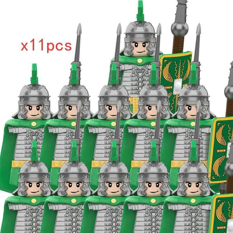 11pcs Medieval Dragon Knights Heavy armor Bricks Assemble Action Figures accessories Model
