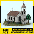 Moc Building Blocks Western Church - Valentine Red Dead Redemption 2 Model Technology Brick DIY Assembly Construction Toy Gifts
