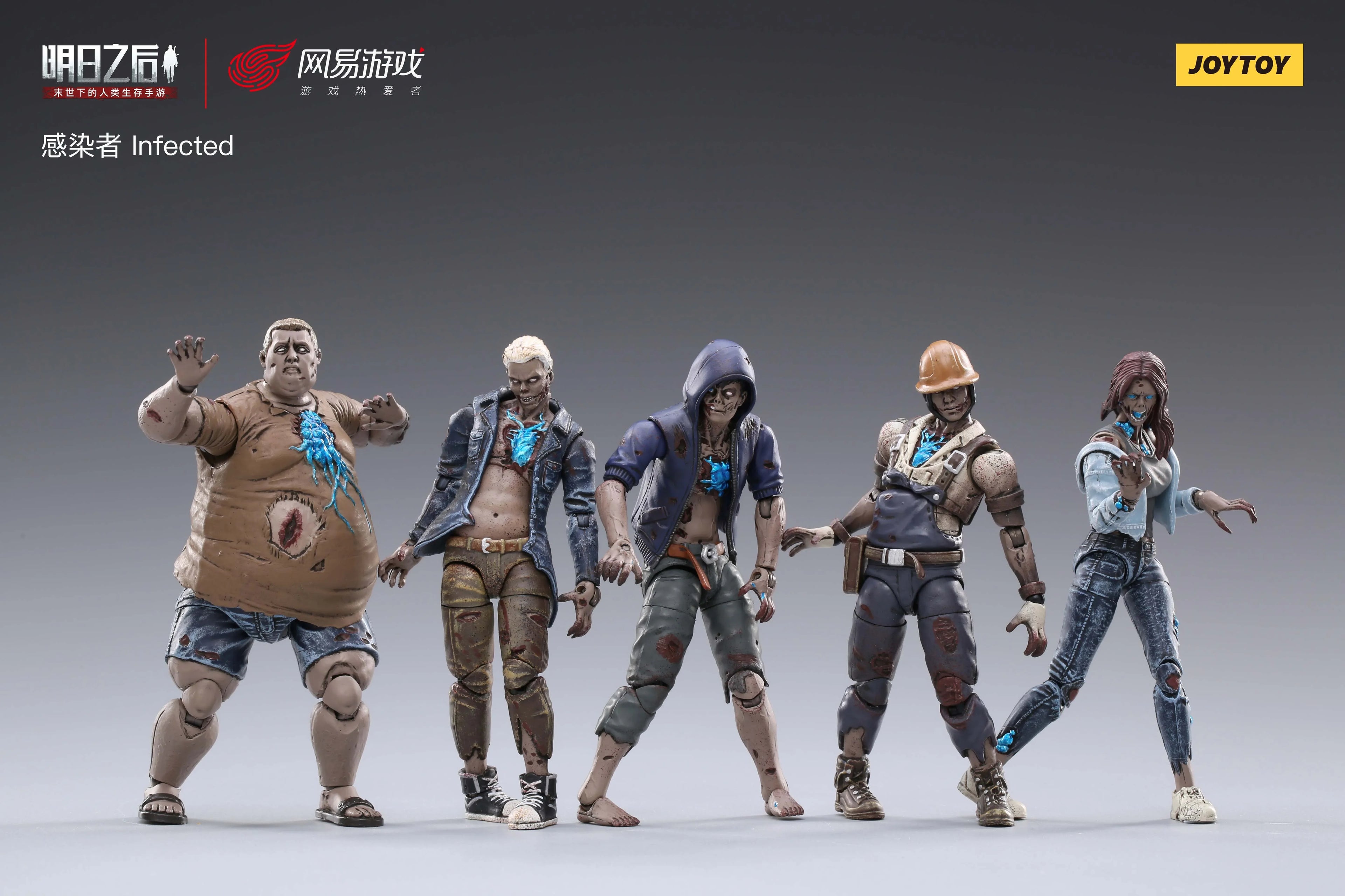 JOYTOY 1/18 Action Figure (5PCS/SET) Life After Infected Person Zombie Anime Collection Military Model Resident Evil