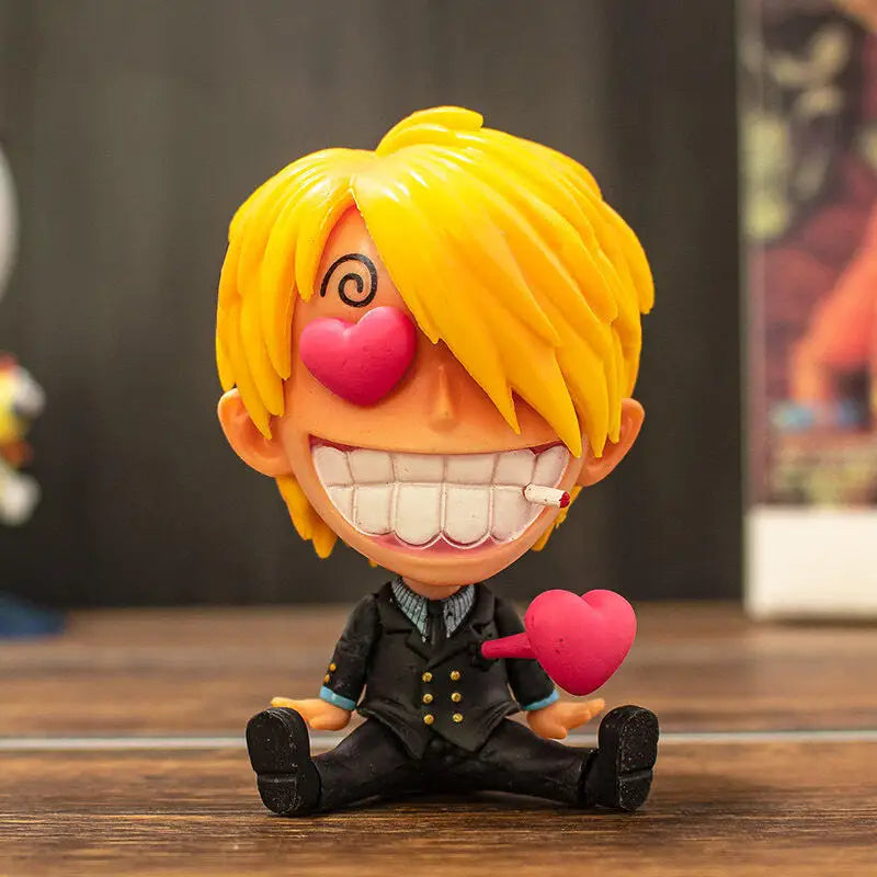 Bandai Q version One Piece King Big Head Lufei Solon Chobais Female Emperor Doll Blind Box Animation Ornaments