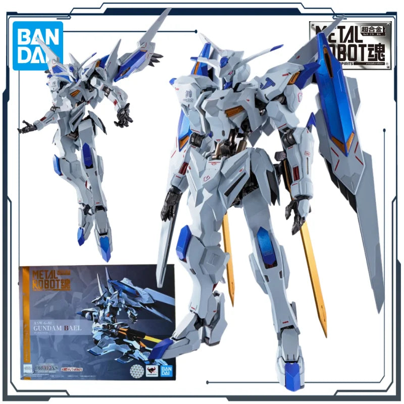 BANDAI Original METAL ROBOT SPIRITS ＜SIDE MS＞ASW-G-01 Gundam Bael Mech Product Figure Toys for Boy Gift Collectible Ornaments
