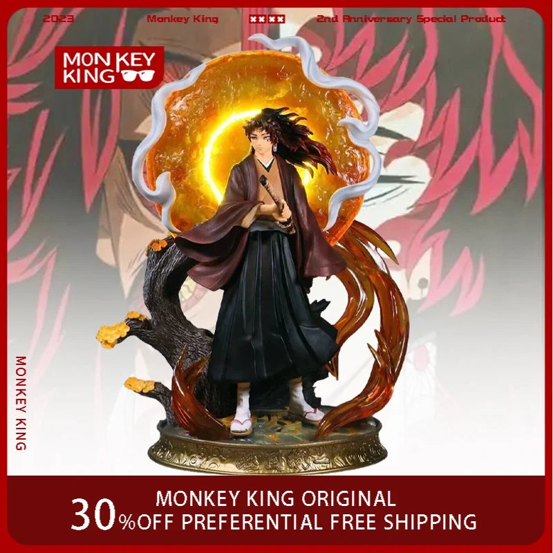 40cm Demon Slayer: Kimetsu No Yaiba Figure Tsugikuni Yoriichi Can Glow Anime Collection Model Desktop Ornaments Kids Gifts Toys