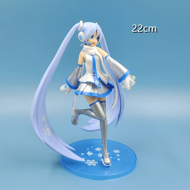 22CM Anime Figure Vocaloid Hatsune Miku SPM Figure Snow Miku Skytown Ver Standing Anime Model Toy Gift Collection Action Figure