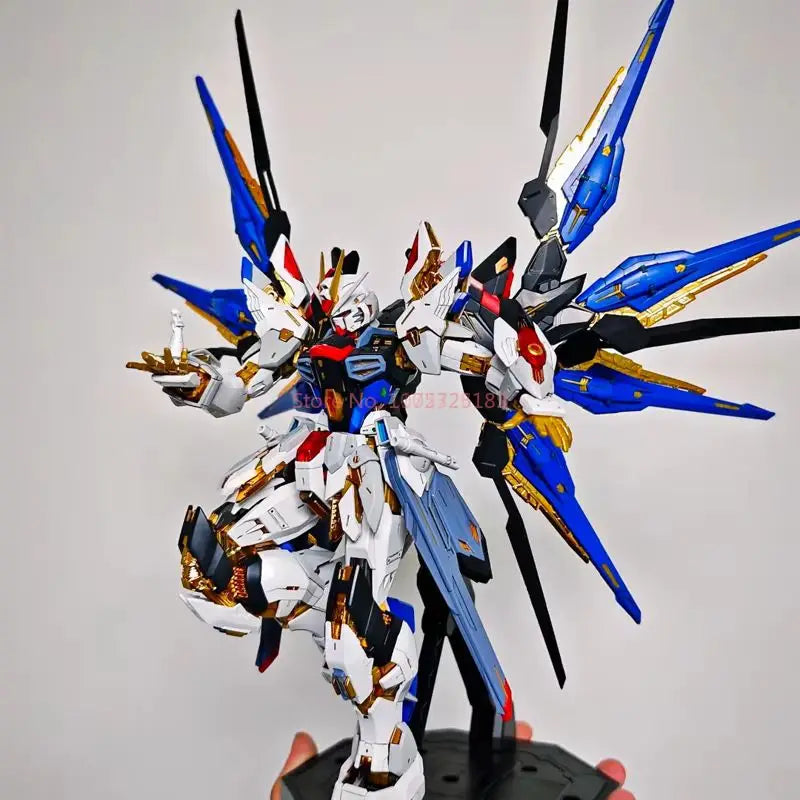 In Stock Pianxin Strike Freedom Mg 1/100 Mgex Action Figure Assembly Model Kit Midnight Coating Model Mecha Kids Gifts Toys
