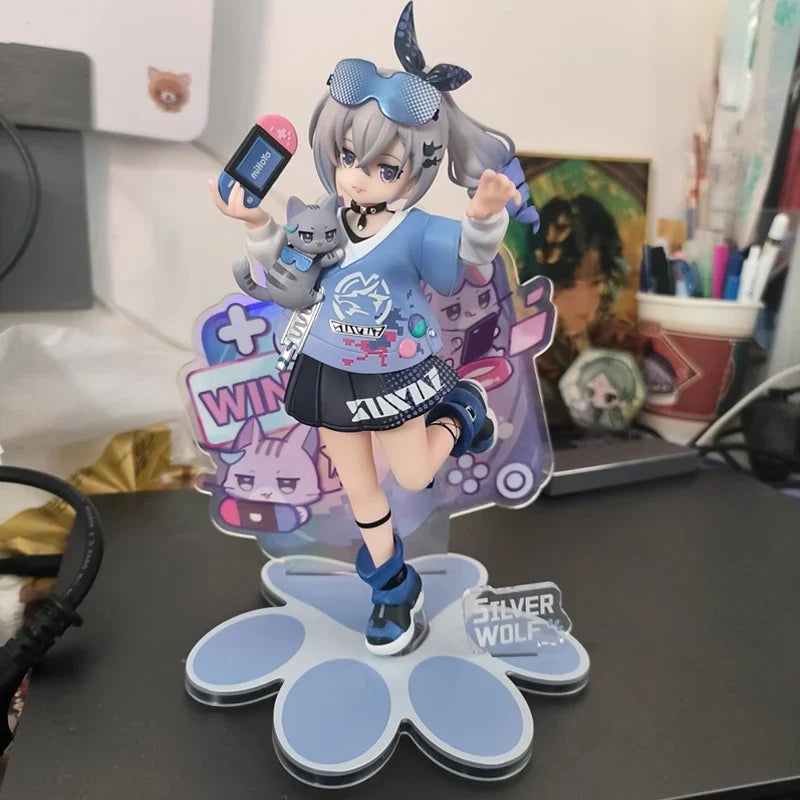 In Stock Genuine Mihoyo Ribose Rise Up + Series Honkai：Star Rail Sliver Wolf Tiny Cat Series Sliver Wolf Model Toy Birthday Gift