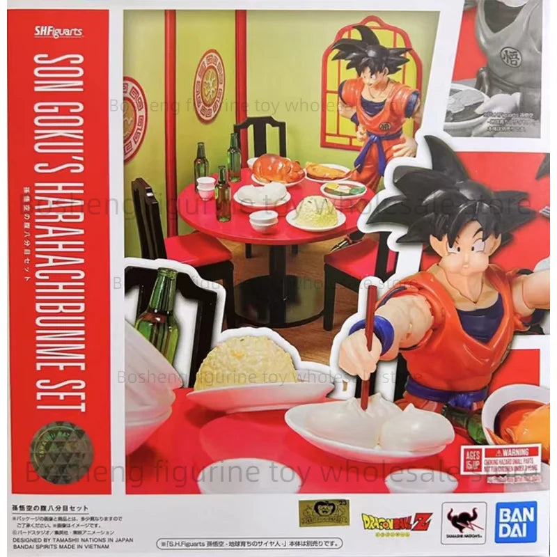Original Bandai S.H.Figuarts SHF Son Goku's Eating Moderately Set Dragon Ball Z In Stock Anime Collection Figures Model Toys