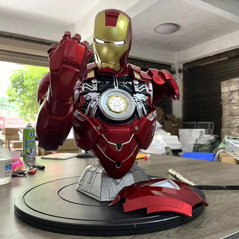 Authentic Stock Iron Man Figurine 1/6 40cm Bust Mk6 Joint Immovable Doll Model Ornament Toy Avengers 4 Gift For Boyfriend