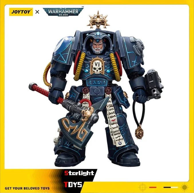 JOYTOY 1/18 Action Figure Warhammer 40K Ultramarines Librarian in Terminator Armour Toys Model Gifts Collection Ornaments