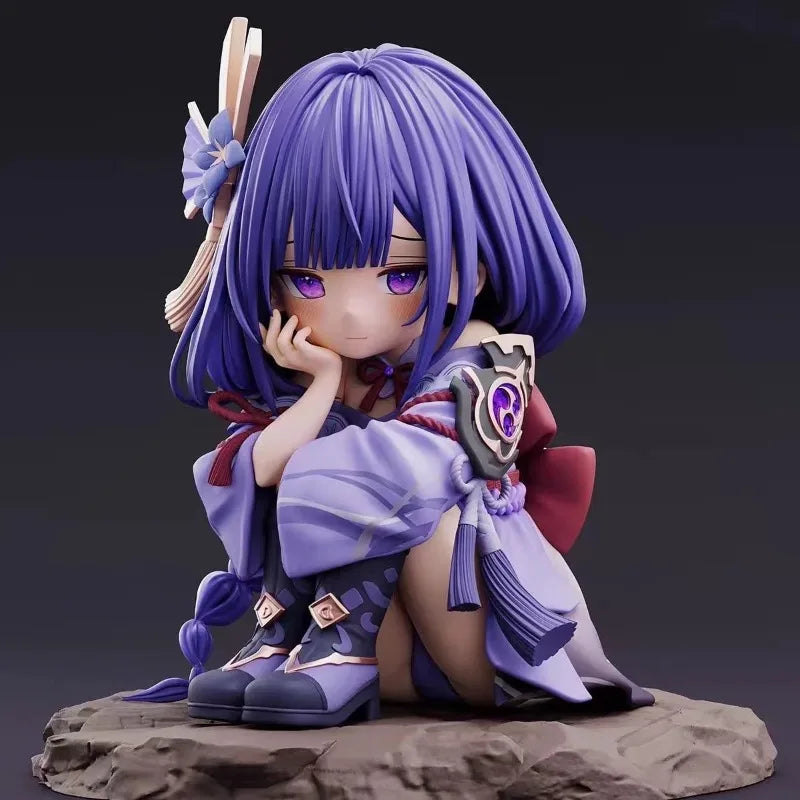 13-17CM Kamisato Ayaka Hu Tao Anime GACHA Q-version Action Figure  Ornament Holiday Gifts Ornament Action Figure Model Toys