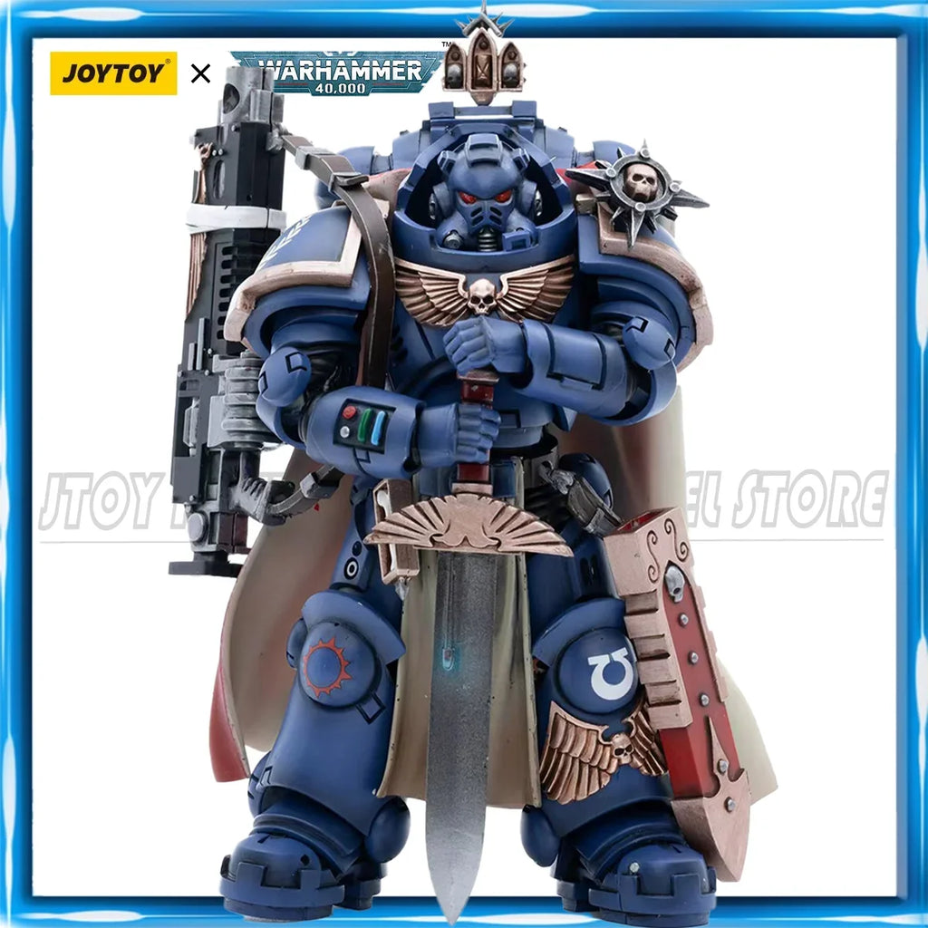 JOYTOY Warhammer 40K 1/18 Action Figure Ultramarines Captain with Master-crafted Heavy Bolt rifle Anime figures Toys