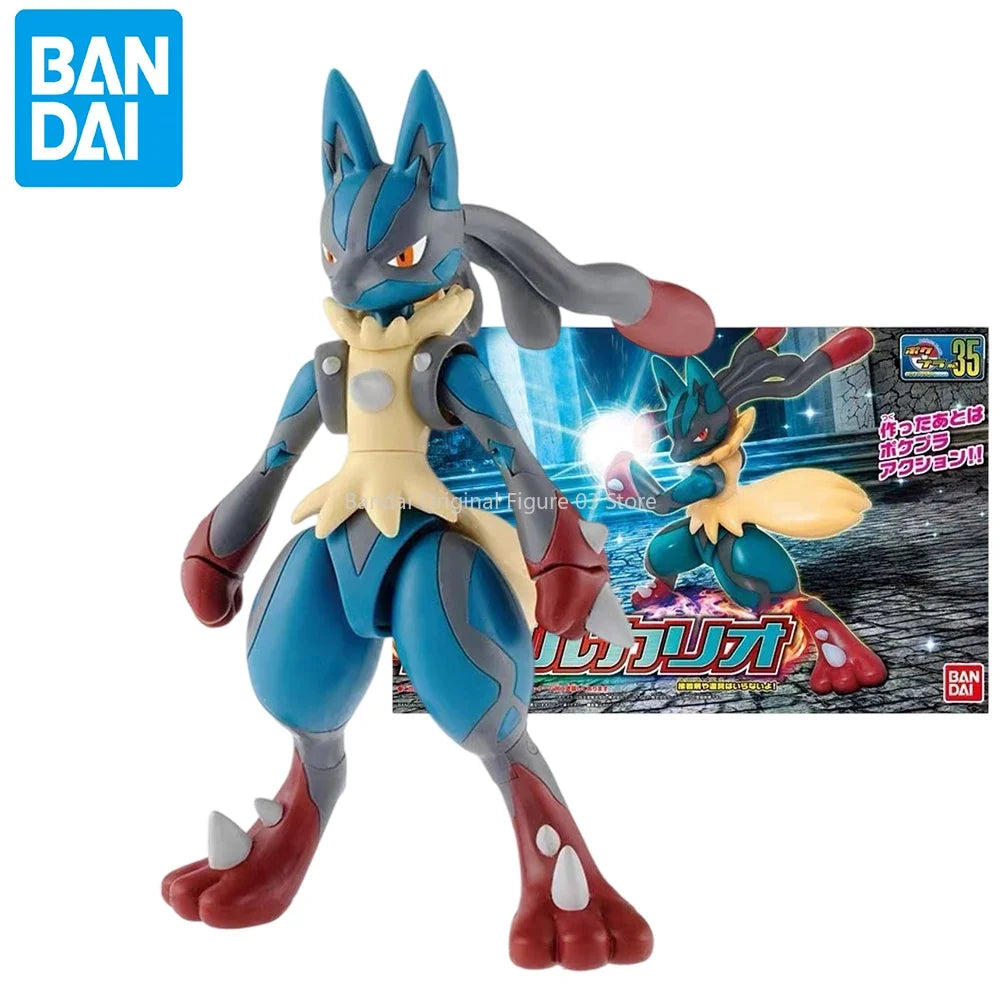 In Stock Bandai Original Box POKEMON Poke Pla Mega Lucario Aninm Full Action Assembly Figure Model Toy Gifts for Kids