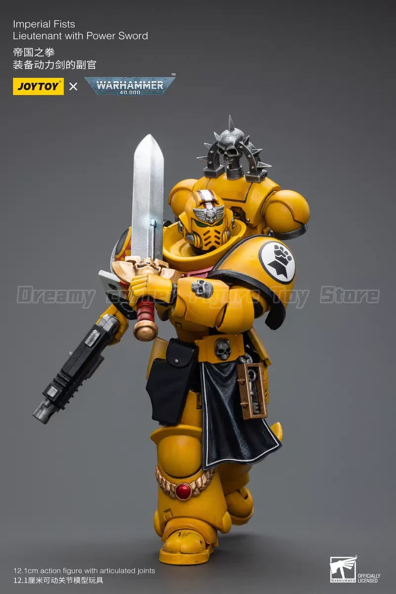 【In Stock】Original JOYTOY Warhammer 40K Imperial Fists Lieutenant with Power Sword 1/18 Action Figure Toy Model Gift