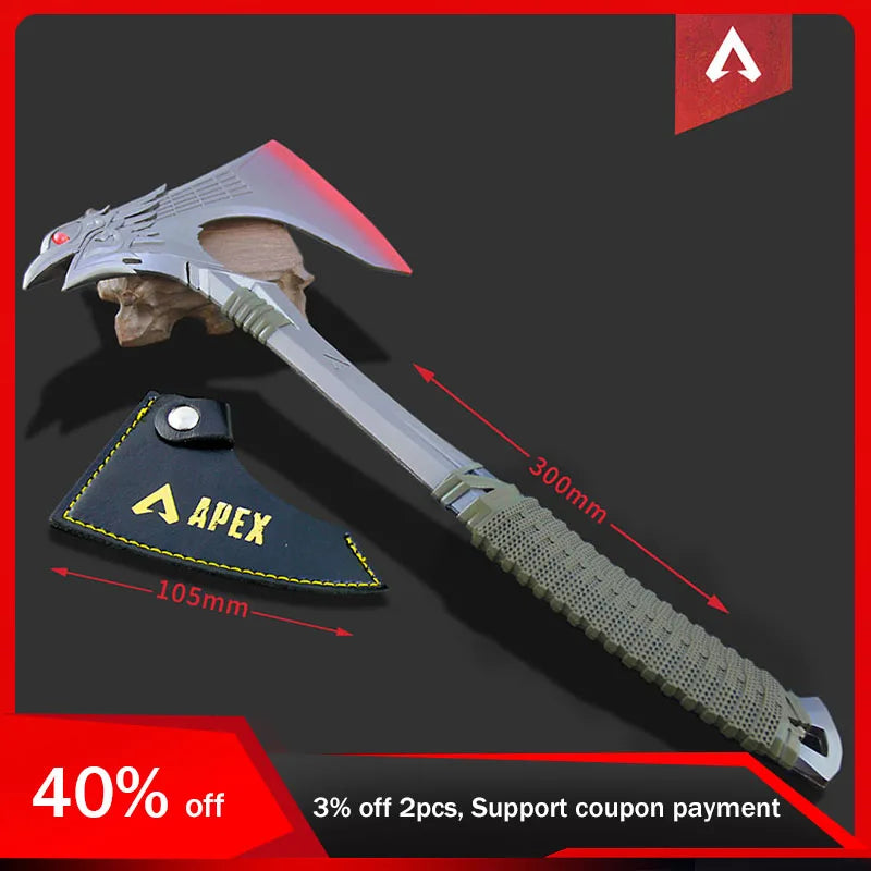 30cm Apex Game Peripheral Weapon Model Heirloom Raven's Bite Axe Toy Sword Cosplay Metal Safe Blunt Unedged Boys Gifts Collects