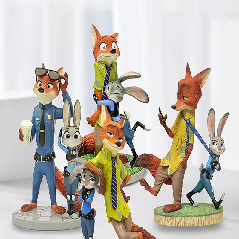 Disney Zootopia Judith Nick Cartoon Character Figurine Toy Desktop Ornament Official Birthday Gift Collectible
