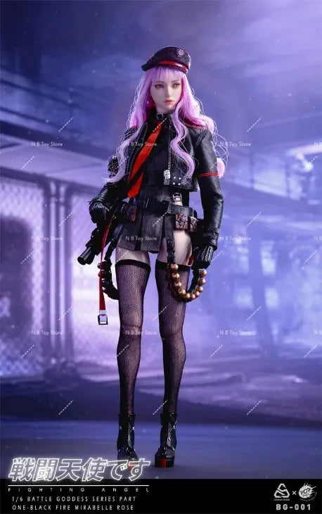 In Stock POPTOYS BG-001 1/6 Scale Female Soldier Battle Angel Black Fire Mirabelle Rose Movaball Eyes 12” Full Set Action Figure