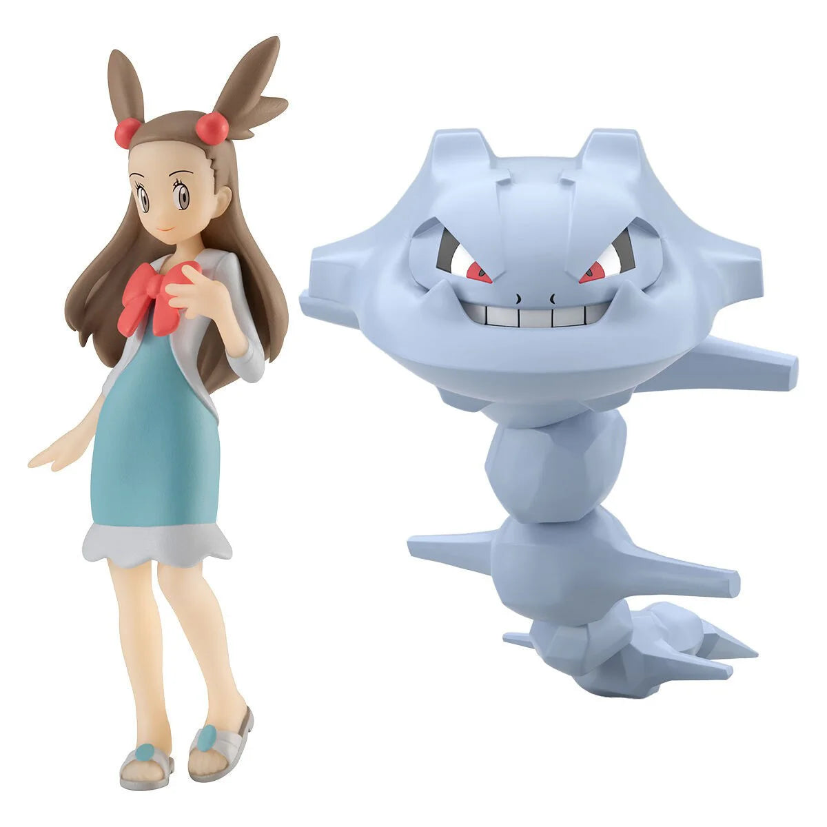 BANDAI Pokémon SCALE WORLD Johto Region Jasmine Steelix PVC 75/40MM Anime Action Figures Model Collection Suit Set Toy