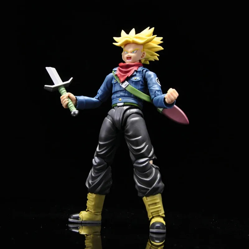 Original Bandai S.H.Figuarts Dragon Ball Z Trunks Future Trunks Anime Action Figure PVC Toys Gift Collectible Model Ornaments