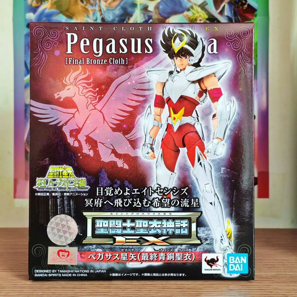Original Bandai Saint Seiya Myth Ex Final Bronze Cloth Pegasus Seiya Metal Armor Action Figure Model Collection Toys Gifts 17cm