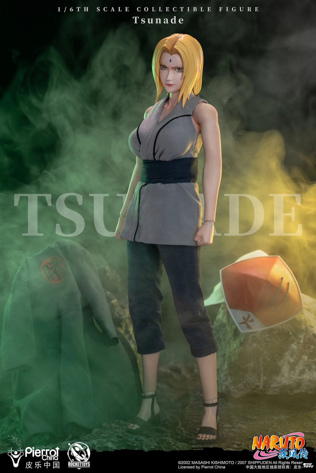 In Stock ROCKET TOYS Godaime Hokage Tsunade ROC-009 Naruto Shippuden Action Figure Anime Model Trendy Toys Desktop Doll