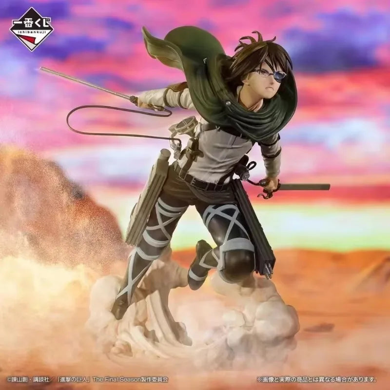 Bandai Original Anime Attack on Titan Ichiban Kuji Hange Zoe Levi Ackerman PVC Action Figure Model Collectible Toys Boys Gift