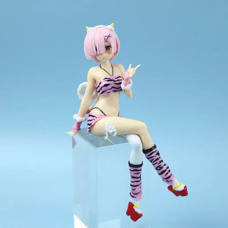 Rem Ram Swimsuit Pretty Girl Collection Ornament Anime Characters Desktop Automotive Parts Toys Series Boys Girls Toys Gifts