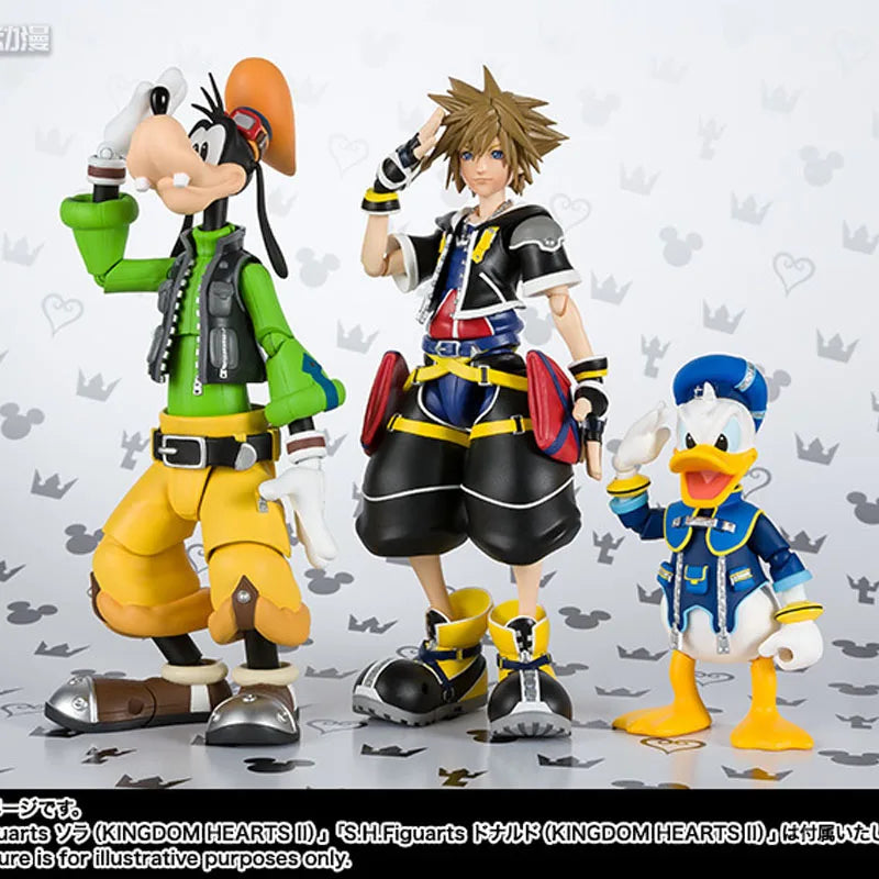 BANDAI GENUINE ORIGINAL SHF AMERICAN SERIES THE HEART OF THE KINGDOM 2 SOLA GOOFY DONALD  Action Figure Toys For Boys Girls