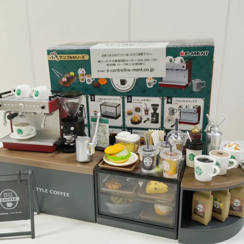 Rement Petit Mini Fashion Coffee House Scene Decorative Figurine Blind Box Display Item Collectible Toy Action Figure