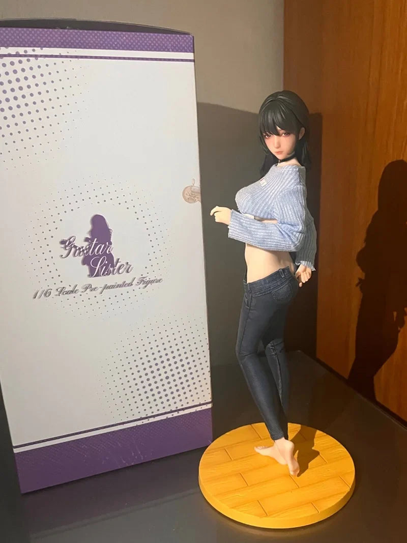 In Stock New 27cm Genuine Hitomio《She Is Real》 Guitar Sister Jeans Series Sexy Anime Figure  Decoration Desktop Collectible Toys