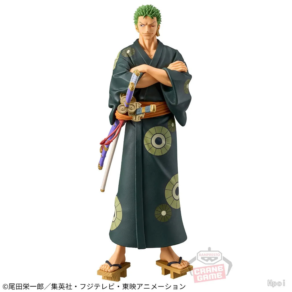 Anime One Piece DXF Figure Wanno Country 17cm Vinsmoke Sanji Roronoa Zoro Model Toy Decoration Collection Children Birthday Gift