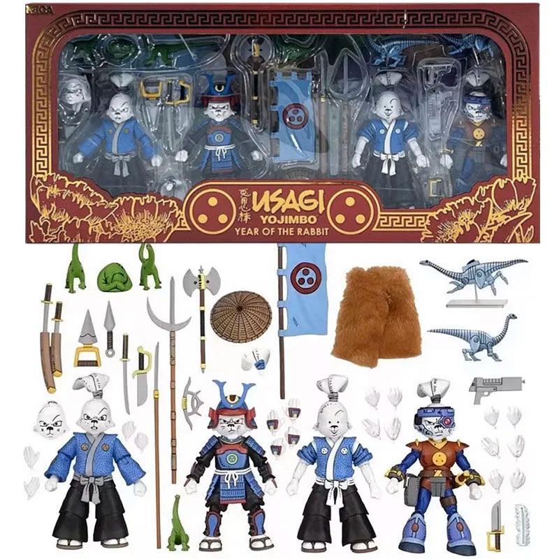 NECA 54393 TMNT Figure Teenage Mutant Ninja Turtle Usagi Yojimbo Miyamoto Usagi Action Figuras Anime 7-Inch Model Original Gift