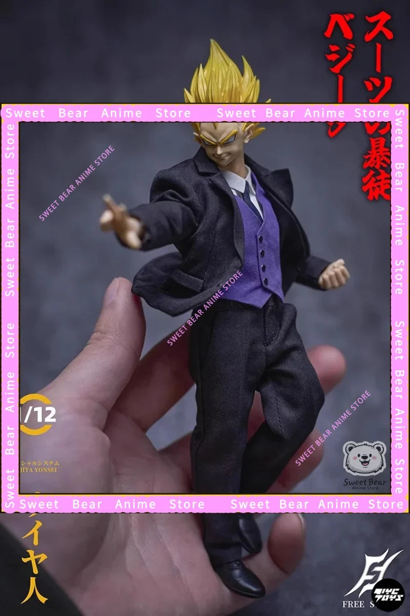 In Stock FREETOYS Suit Berserker Vegeta Prince of Saiyans Dragon Ball Super Saiyan 1/12 Action Figure Anime Model Toys Desktop