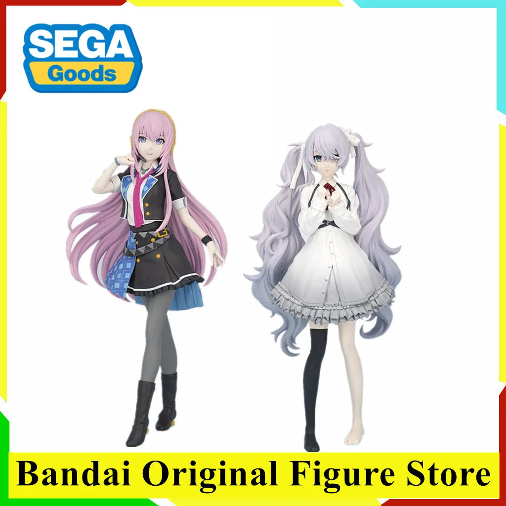 Original SEGA Hatsune Miku Kagamine Len Rin Megurine Luka MEIKO KAITO Anime Figure Toys Desktop×Decorate Collections PVC Model