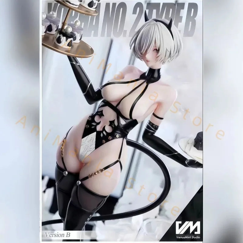 48CM NieR: Automata Yorha Type B 2B YoRHa Type A No.2 A2 Two Head bunny girl figure PVC Action Toy Collection Model Doll Gift