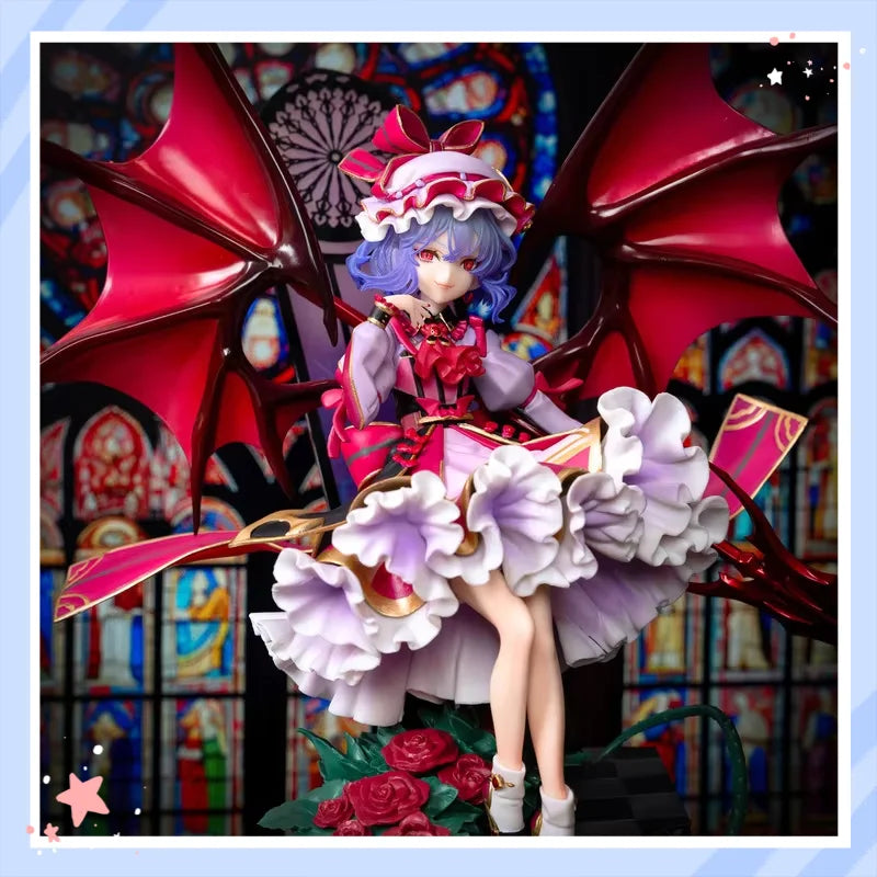 Touhou Project Remilia Scarlet Boxed Anime Figur Red Devil Wings Sitzende Pose 31cm Sammlerstück für Anime Otaku Fans