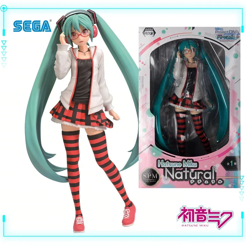 SEGA Original Genuine Project DIVA Arcade Future Tone Hatsune Miku SPM Figure Natural Ver 24cm Collections Model Figure Toy Gift
