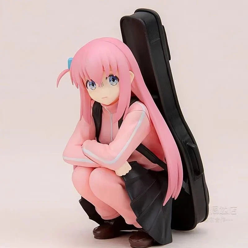 BOCCHI THE ROCK! Anime Gotoh Hitori Figures Sitting Guitar Gotoh Hitori Doll Action Figure Collect Model PVC Toys for Children